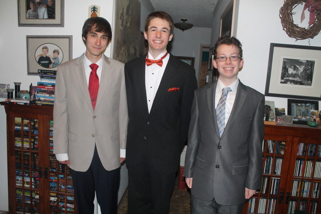 Nick, Eric, and Aidan before prom 2014